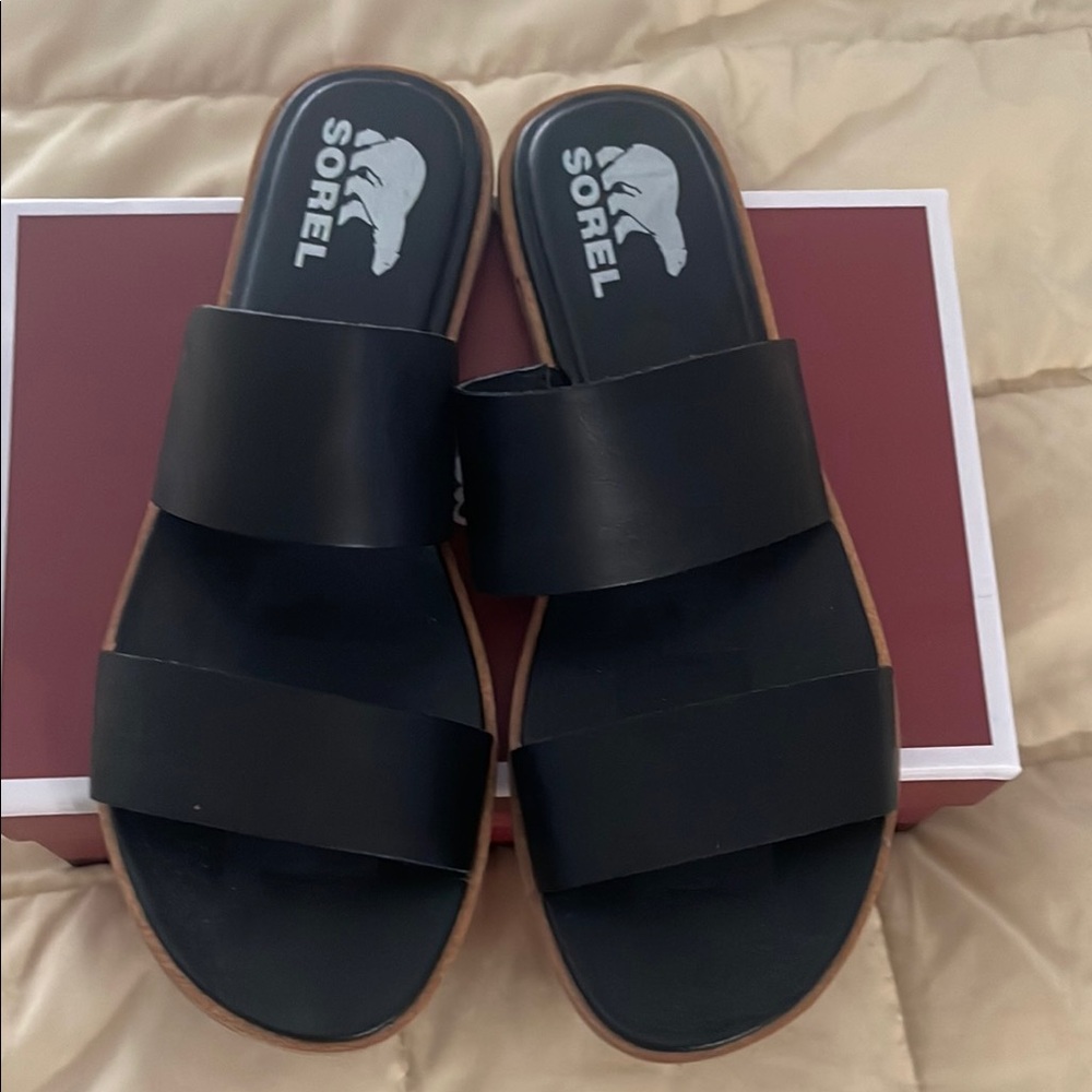 Sorel Women's Black Slide Sandals